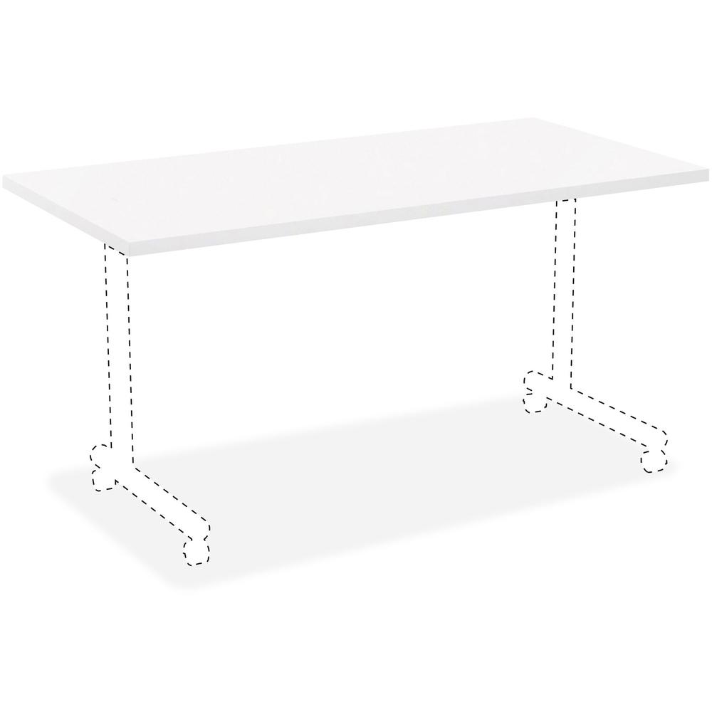 Lorell White Laminate Rectangular Invent Tabletop - For - Table TopWhite Laminate Rectangle Top x 60" Table Top Width x 24" Table Top Depth x 1" Table Top Thickness - Assembly Required - 1 Each. Picture 1
