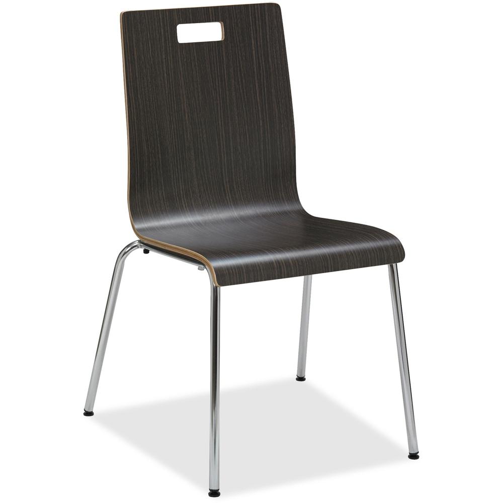 Lorell Bentwood Cafe Chairs - Steel Frame - Espresso - Plywood, Bentwood - 2 / Carton. Picture 1