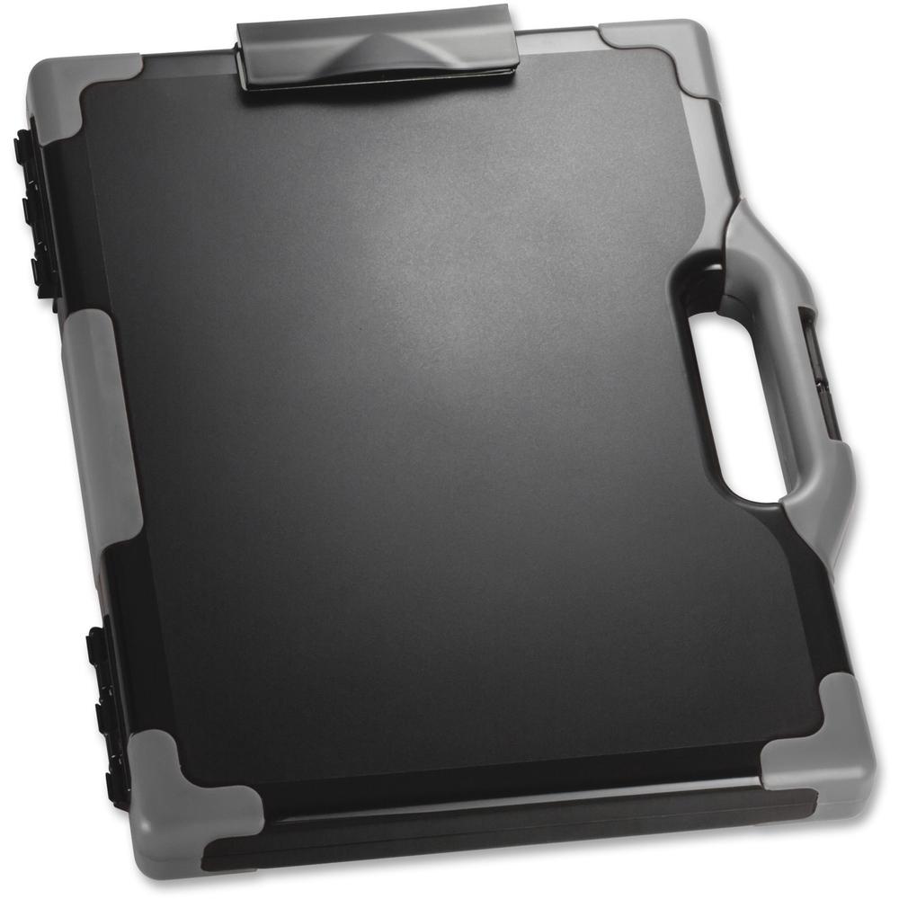 Officemate Carry-All Clipboard Storage Box - Storage for Tablet, Notebook - 8 1/2" , 8 1/2" x 11" , 14" - Black, Gray - 1 Each. Picture 1