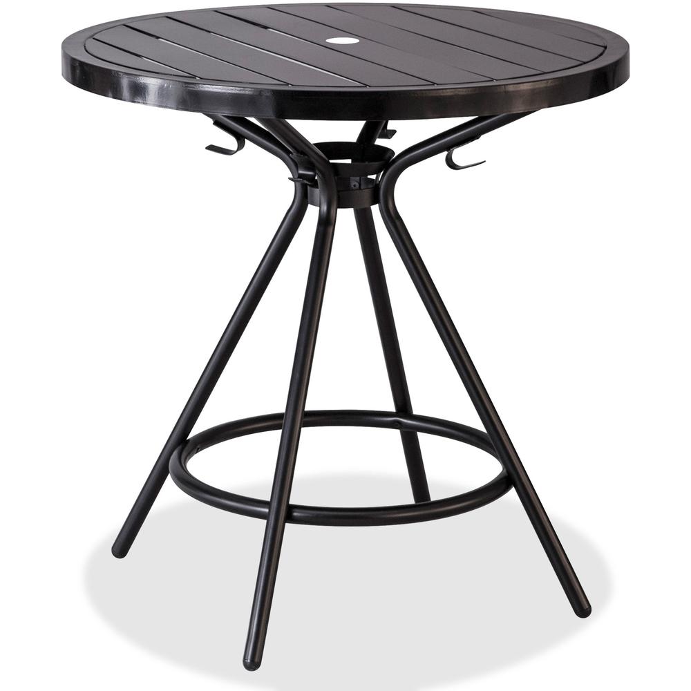Safco CoGo Table - For - Table TopRound Top - Four Leg Base - 4 Legs x 30" Table Top Diameter - 29.50" Height - Assembly Required - Black, Powder Coated - 1 Each. Picture 1