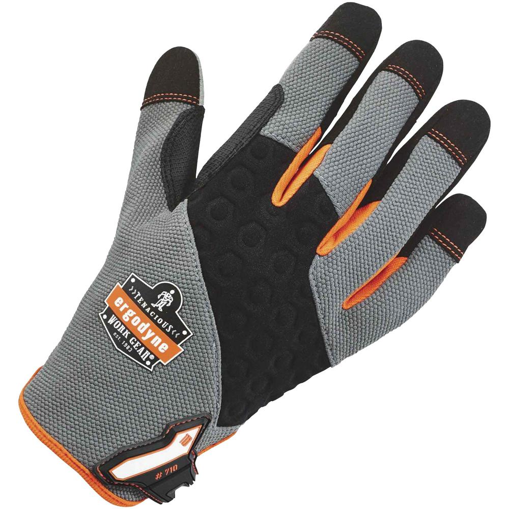 Ergodyne ProFlex 710 Heavy-Duty Utility Gloves - 7 Size Number - Small Size - Gray - Heavy Duty, Padded Palm, Pull-on Tab, Reinforced Fingertip, Abrasion Resistant, Rugged, Reinforced Palm Pad, Reinfo. Picture 1
