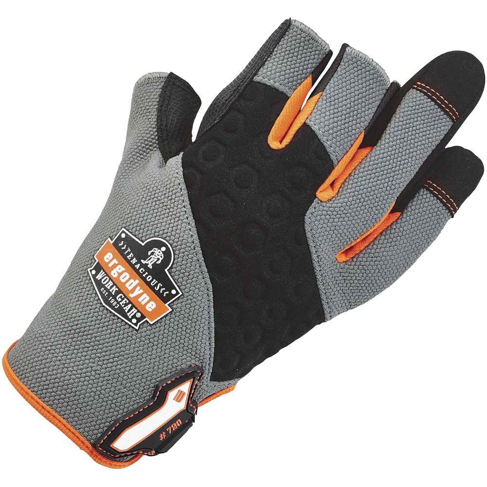 Ergodyne ProFlex 720 Heavy-duty Framing Gloves - 9 Size Number - Large Size - Black, Gray - Heavy Duty, Padded Palm, Reinforced Palm Pad, Reinforced Fingertip, Reinforced Saddle, Hook & Loop Closure, . Picture 1