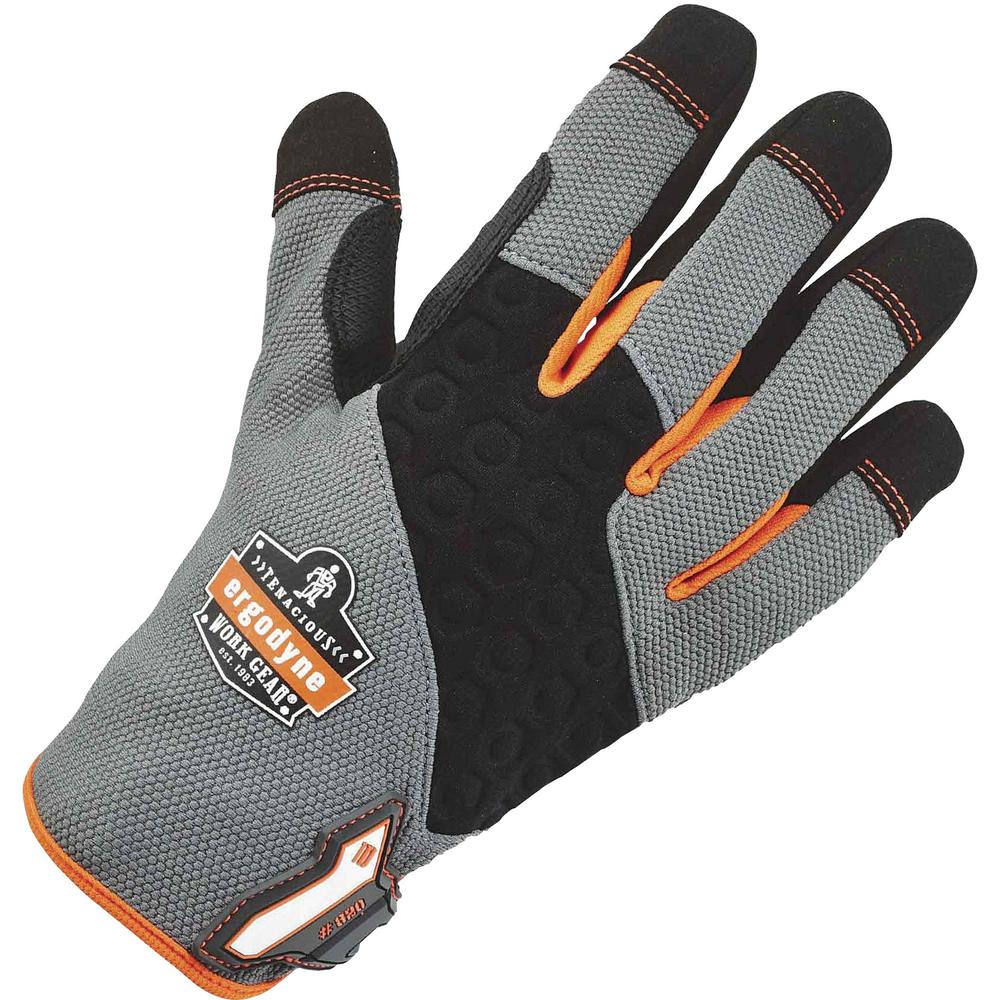 ProFlex 820 High-abrasion Handling Gloves - 7 Size Number - Small Size - Gray, Black - Pull-on Tab, Abrasion Resistant, Reinforced Thumb, Knitted, Comfortable, Rugged, Reinforced Saddle, Hook & Loop C. The main picture.