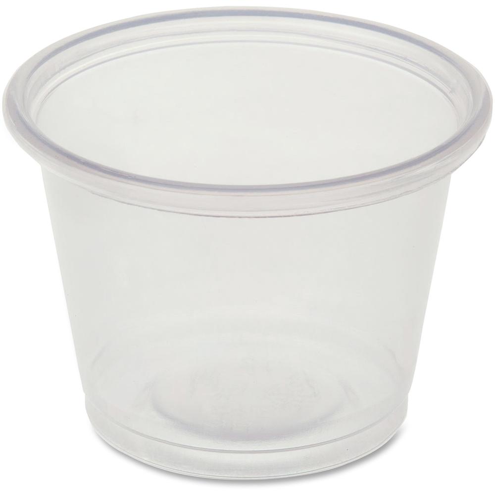 Genuine Joe 1 oz Portion Cups - 50.0 / Bag - 50 / Carton - Clear - Polystyrene - Beverage, Sauce. Picture 1