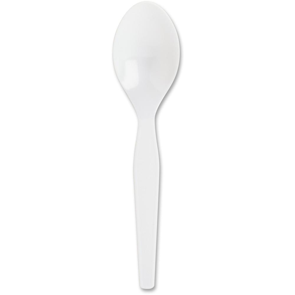 Genuine Joe Heavyweight Disposable Spoons - 1 Piece(s) - 1000/Carton - 1 x Spoon - Disposable - White. The main picture.