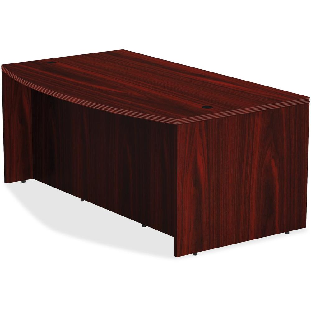 Lorell Chateau Series Desk - 36" x 72" x 29.5" , 1.5" Top - Reeded Edge - Finish: Mahogany Laminate Surface. Picture 1