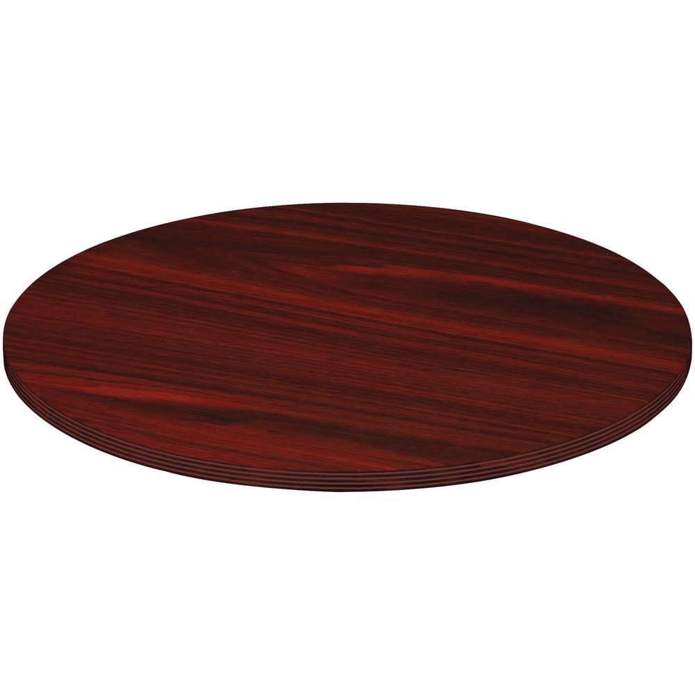 Lorell Chateau Conference Table Top - 42" , 0.1" Edge - Reeded Edge - Finish: Mahogany Laminate. Picture 1