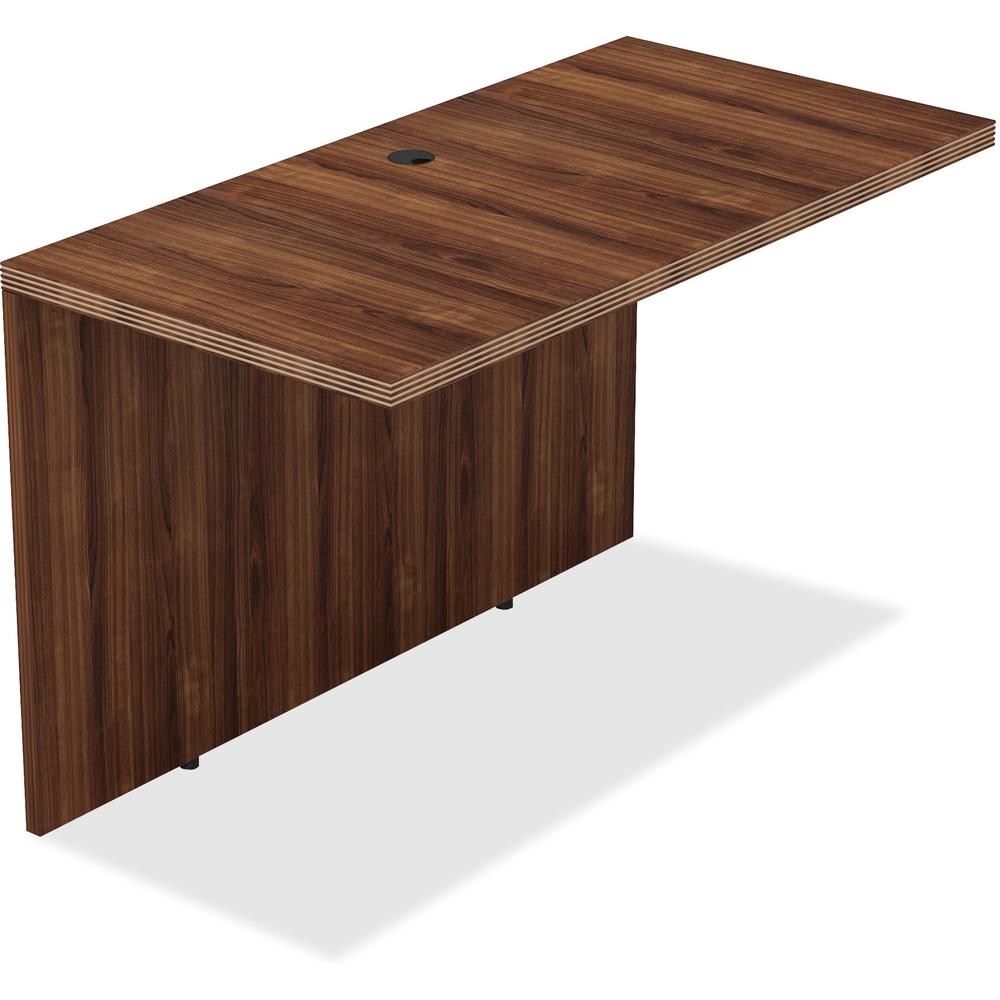 Lorell Chateau Series Bridge - 24.8" x 48" x 29.5" , 1.5" Top - Reeded Edge - Finish: Walnut Laminate Surface. Picture 1