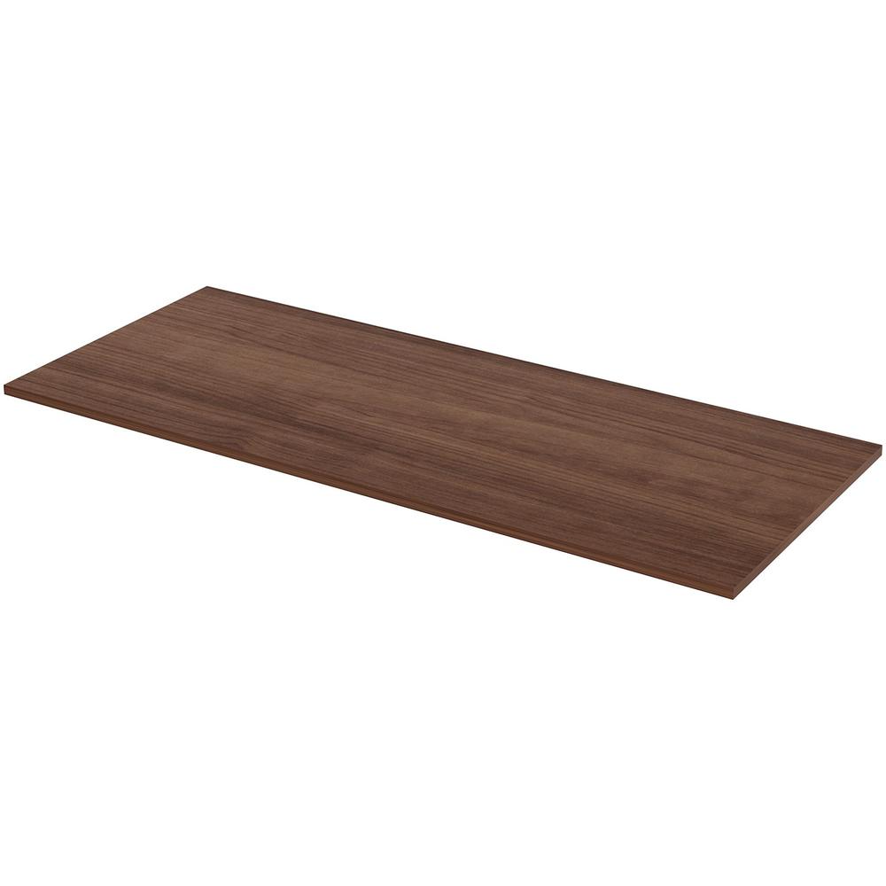 Lorell Utility Table Top - Walnut Rectangle, Laminated Top - 72" Table Top Width x 30" Table Top Depth x 1" Table Top Thickness - Assembly Required. Picture 1
