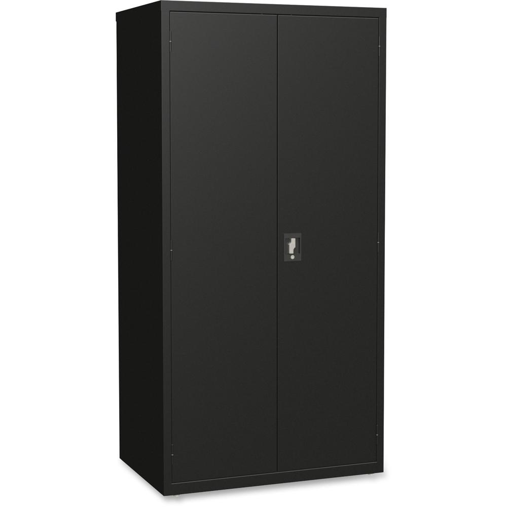 Lorell Fortress Series Storage Cabinet - 36" x 24" x 72" - 5 x Shelf(ves) - Hinged Door(s) - Sturdy, Recessed Locking Handle, Removable Lock, Durable, Storage Space - Black - Powder Coated - Steel - R. Picture 1