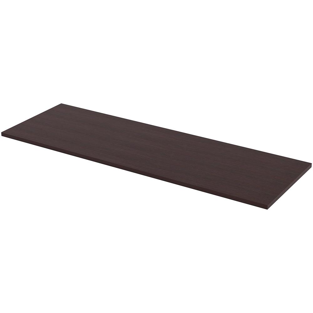 Lorell Utility Table Top - Espresso Rectangle, Laminated Top - 72" Table Top Width x 24" Table Top Depth x 1" Table Top Thickness - Assembly Required. The main picture.