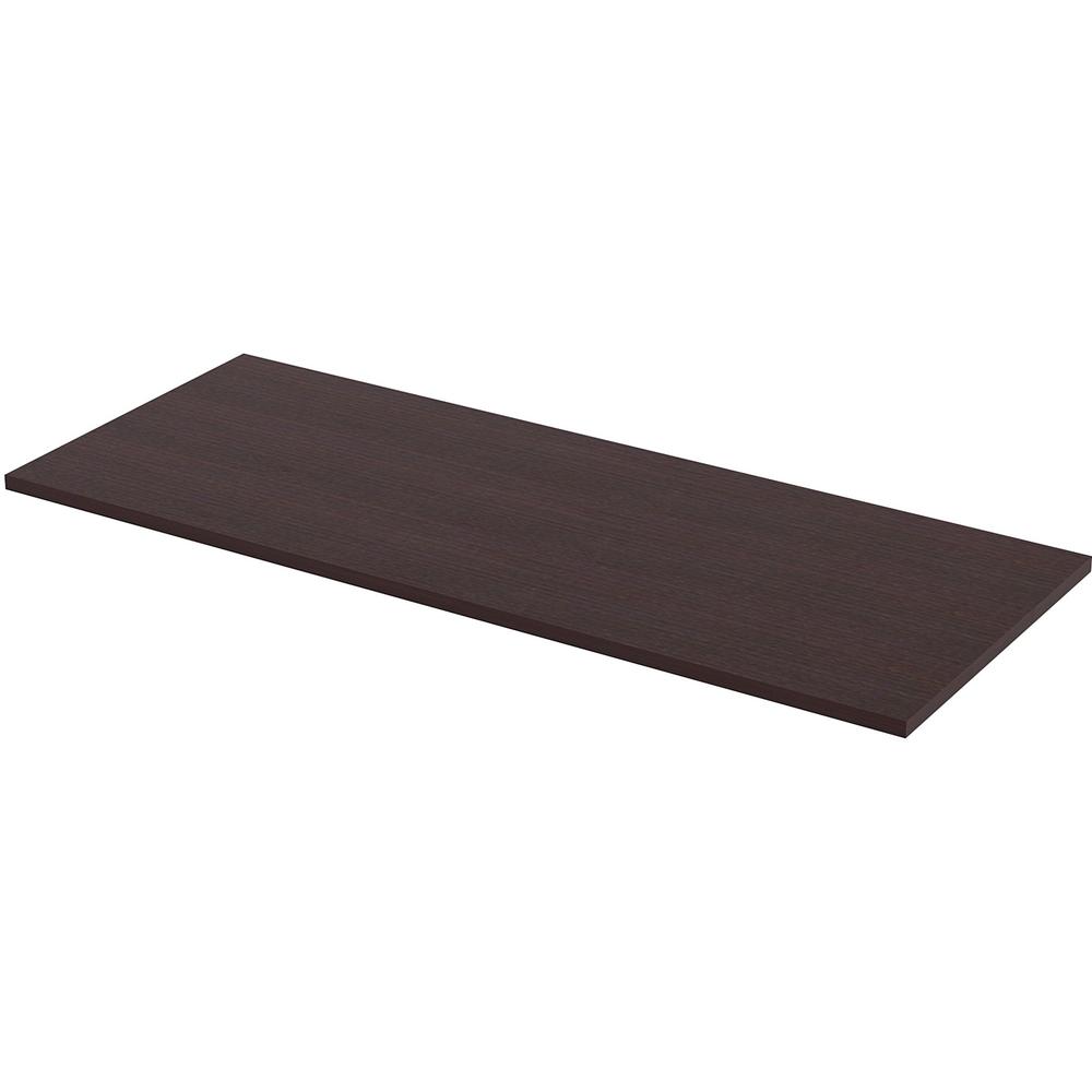 Lorell Utility Table Top - Espresso Rectangle, Laminated Top - 60" Table Top Length x 24" Table Top Width x 1" Table Top Thickness - Assembly Required. The main picture.
