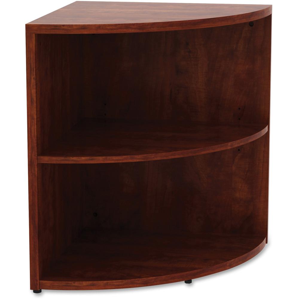 Lorell Essentials Series Desk End Corner Bookcase - 29.5" Height x 23.6" Width x 23.6" DepthFloor - Cherry - Laminate, Polyvinyl Chloride (PVC) - 1 Each. Picture 1