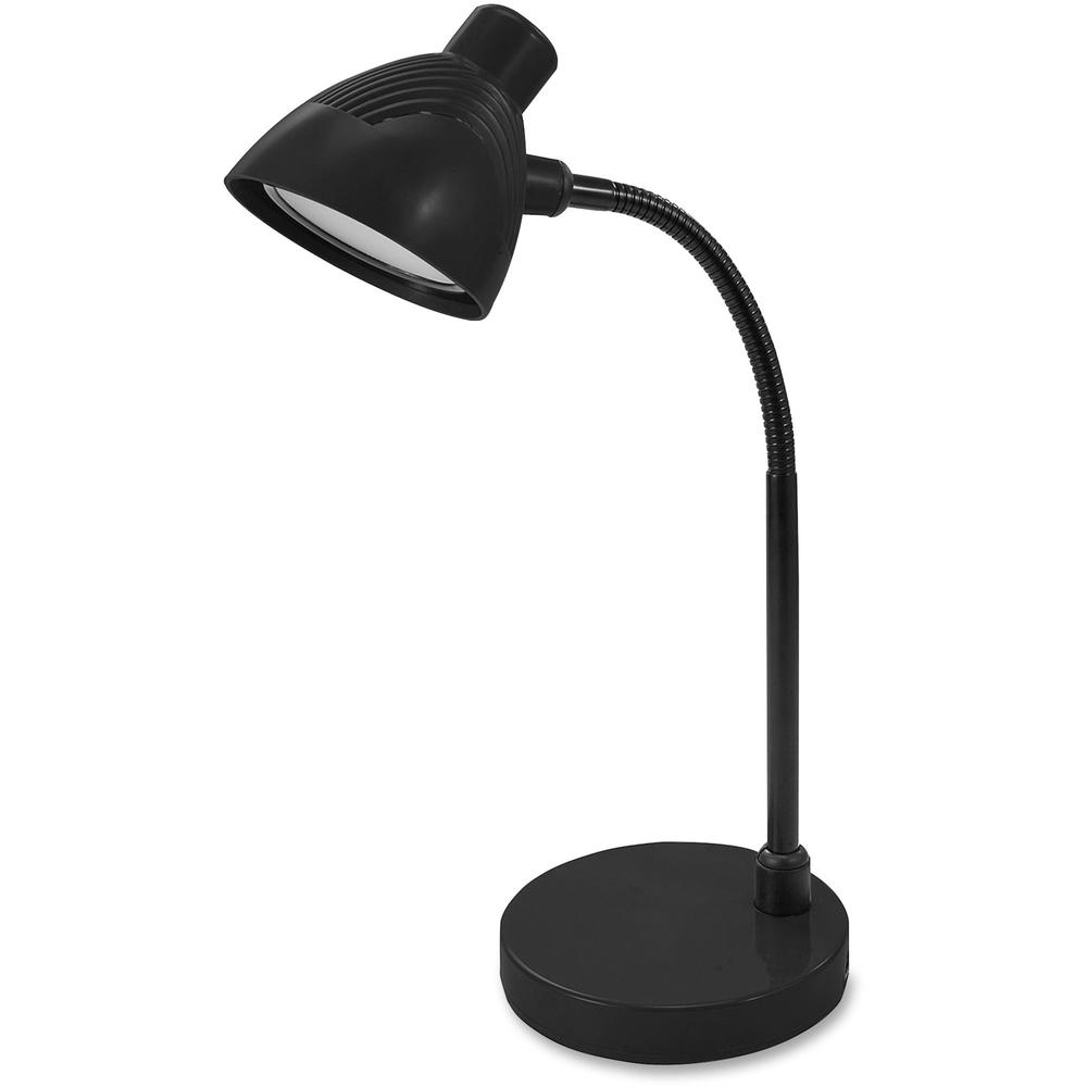 Lorell LED Desk Lamp - LED - 220 lm Lumens - Black - Desk Mountable - for Desk, Table. Picture 1