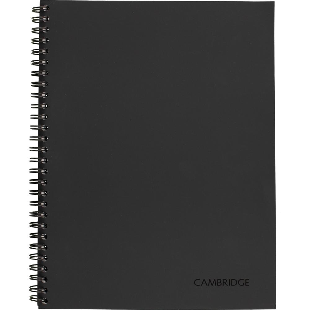 Mead Limited Meeting Notebook - 80 Pages - Wire Bound - Both Side Ruling Surface - Ruled - 7 1/4" x 9 1/2" - Black Cover - Perforated, Dual Sided - Recycled - 1 Each. Picture 1