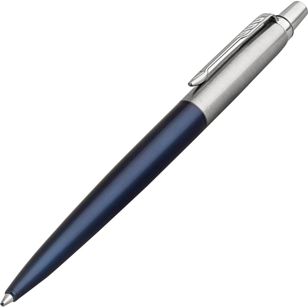 Parker Jotter Ballpoint Pen - Medium Pen Point - Refillable - Blue - Royal Blue Stainless Steel Barrel - 1 Each. Picture 1