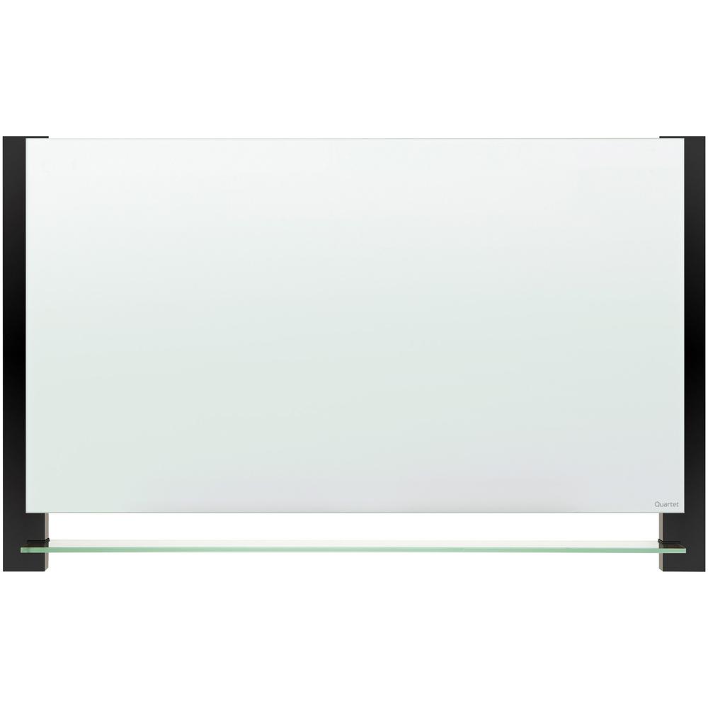 Quartet Evoque Magnetic Dry-Erase Board - 39" (3.3 ft) Width x 22" (1.8 ft) Height - White Tempered Glass Surface - Black Aluminum Frame - Rectangle - Horizontal/Vertical - Mount - 1 Each. Picture 1
