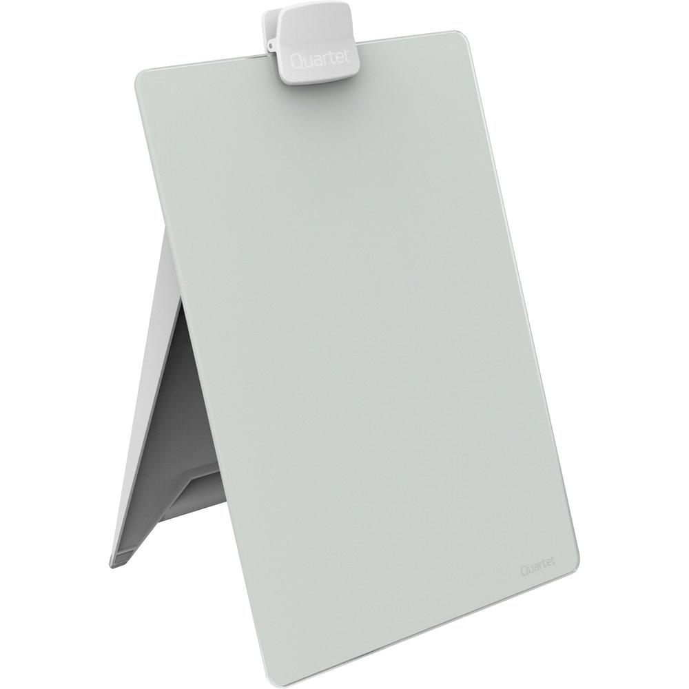 Quartet Glass Dry-Erase Desktop Easel - 9" (0.8 ft) Width x 11" (0.9 ft) Height - White Glass Surface - Rectangle - Horizontal/Vertical - Magnetic - 1 Each. Picture 1