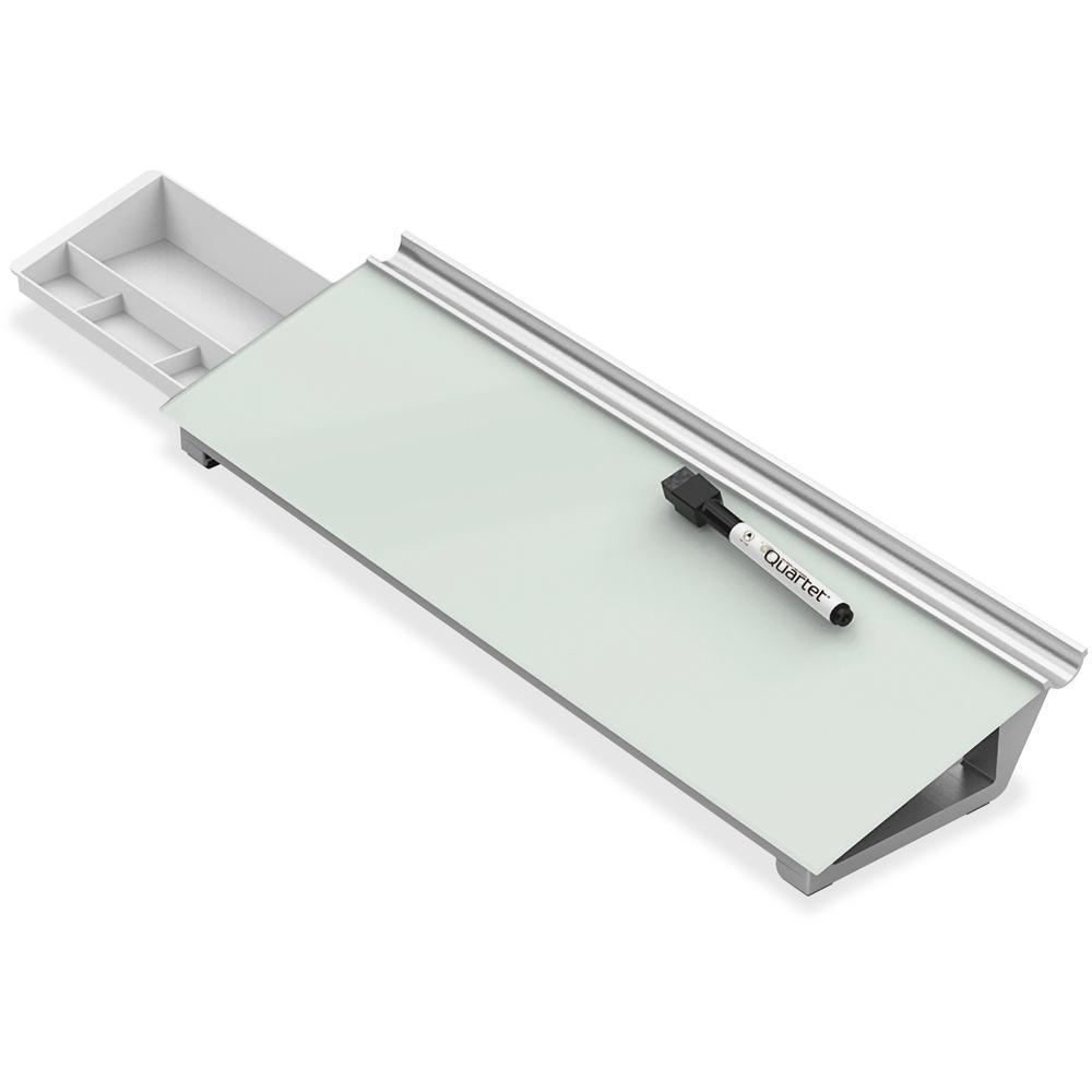 Quartet Glass Dry-Erase Desktop Computer Pad - 18" (1.5 ft) Width x 6" (0.5 ft) Height - White Glass Surface - Rectangle - Horizontal - 1 Each. Picture 1