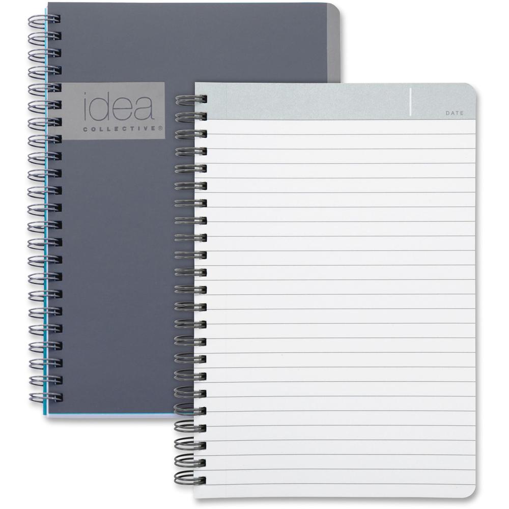 TOPS Idea Collective Professional Notebook - Twin Wirebound - College Ruled - 5" x 8" - Gray Cover - Soft Cover, Perforated - 1 Each. Picture 1