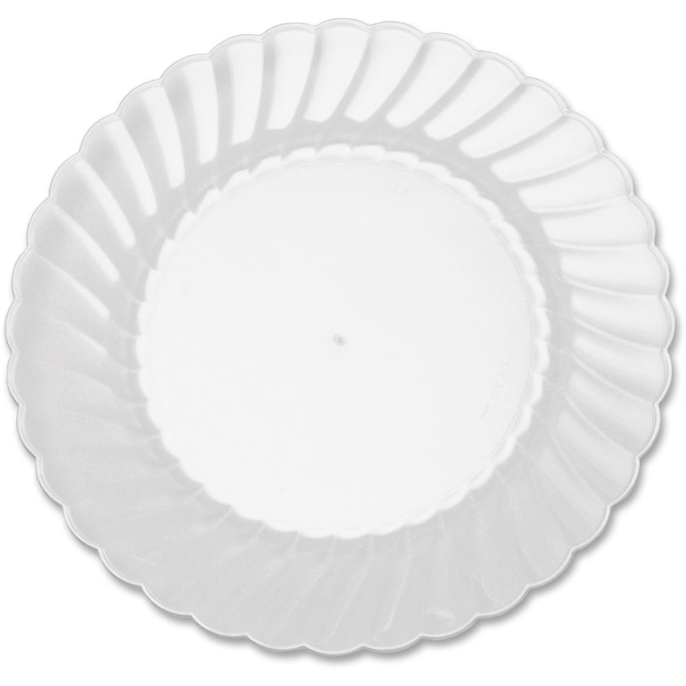 Classicware WNA Comet Heavyweight Plastic Clear Plates - Disposable - Clear - Polystyrene, Plastic Body - 12 / Pack. Picture 1