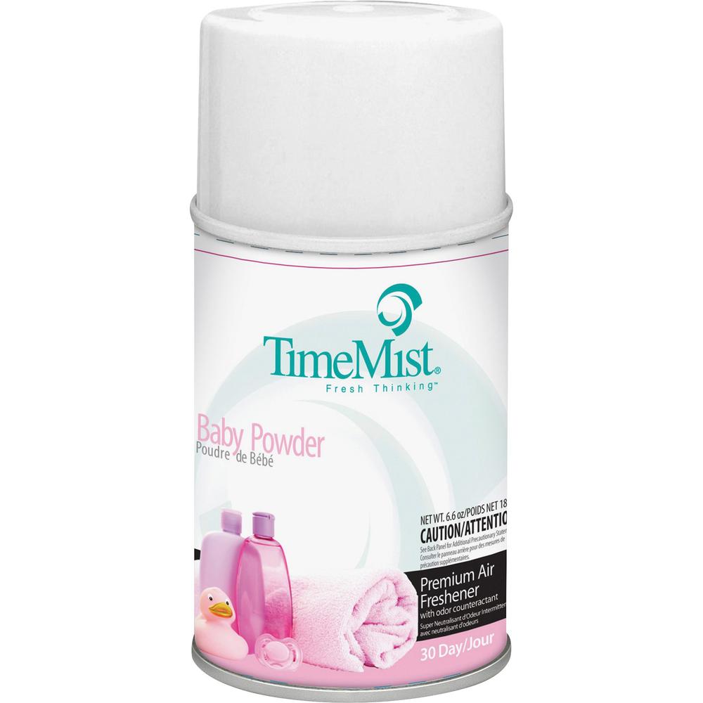 TimeMist Metered 30-Day Baby Powder Scent Refill - Spray - 6000 ft³ - 5.3 fl oz (0.2 quart) - Baby Powder - 30 Day - 1 Each - Long Lasting, Odor Neutralizer. Picture 1