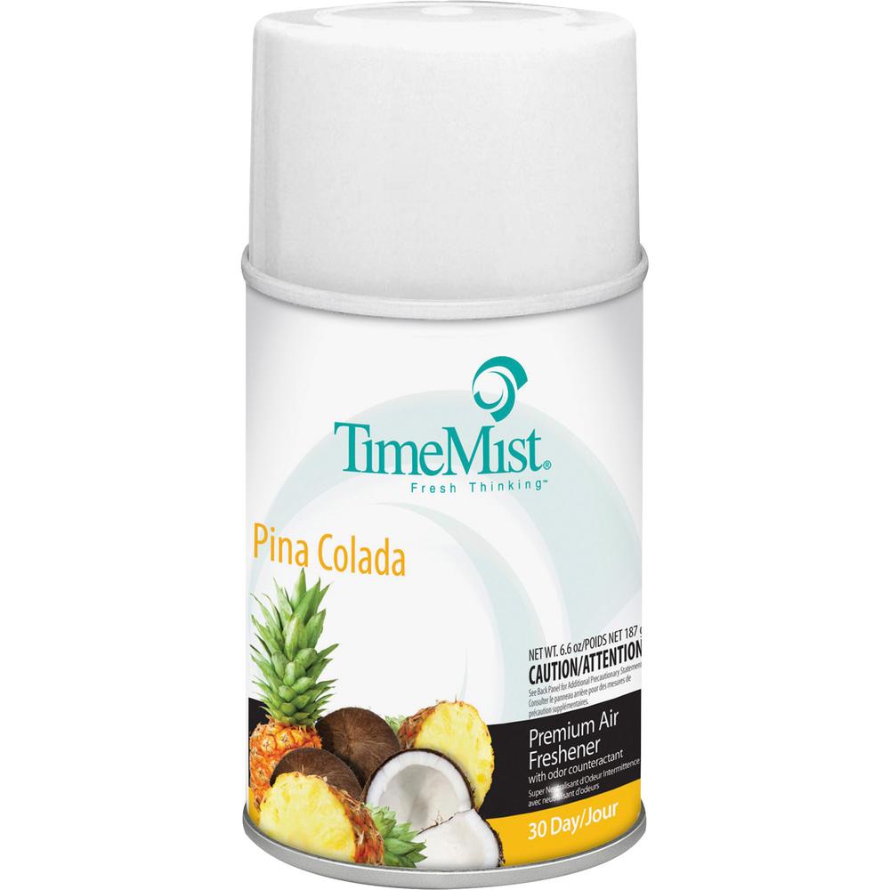 TimeMist Metered 30-Day Pina Colada Scent Refill - Spray - 6000 ft³ - 5.3 fl oz (0.2 quart) - Pina Colada - 30 Day - 1 Each - Long Lasting, Odor Neutralizer. Picture 1