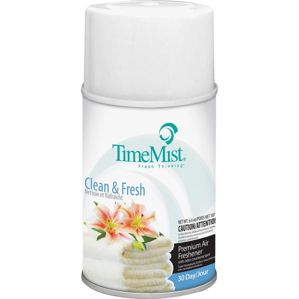 TimeMist Metered 30-Day Clean/Fresh Scent Refill - Spray - 6000 ft³ - 6.6 fl oz (0.2 quart) - Fresh-N-Clean - 30 Day - 1 Each - Long Lasting, Odor Neutralizer. Picture 1