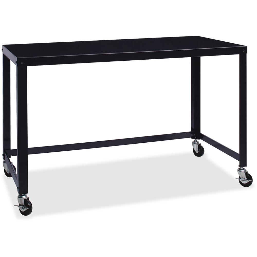 Lorell SOHO Personal Mobile Desk - Rectangle Top - 48" Table Top Width x 23" Table Top Depth - 29.50" HeightAssembly Required - Black - 1 Each. Picture 1