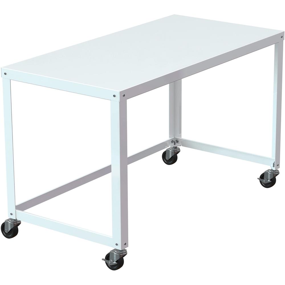 Lorell SOHO Personal Mobile Desk - Rectangle Top - 48" Table Top Width x 23" Table Top Depth - 29.50" HeightAssembly Required - White - 1 Each. Picture 1