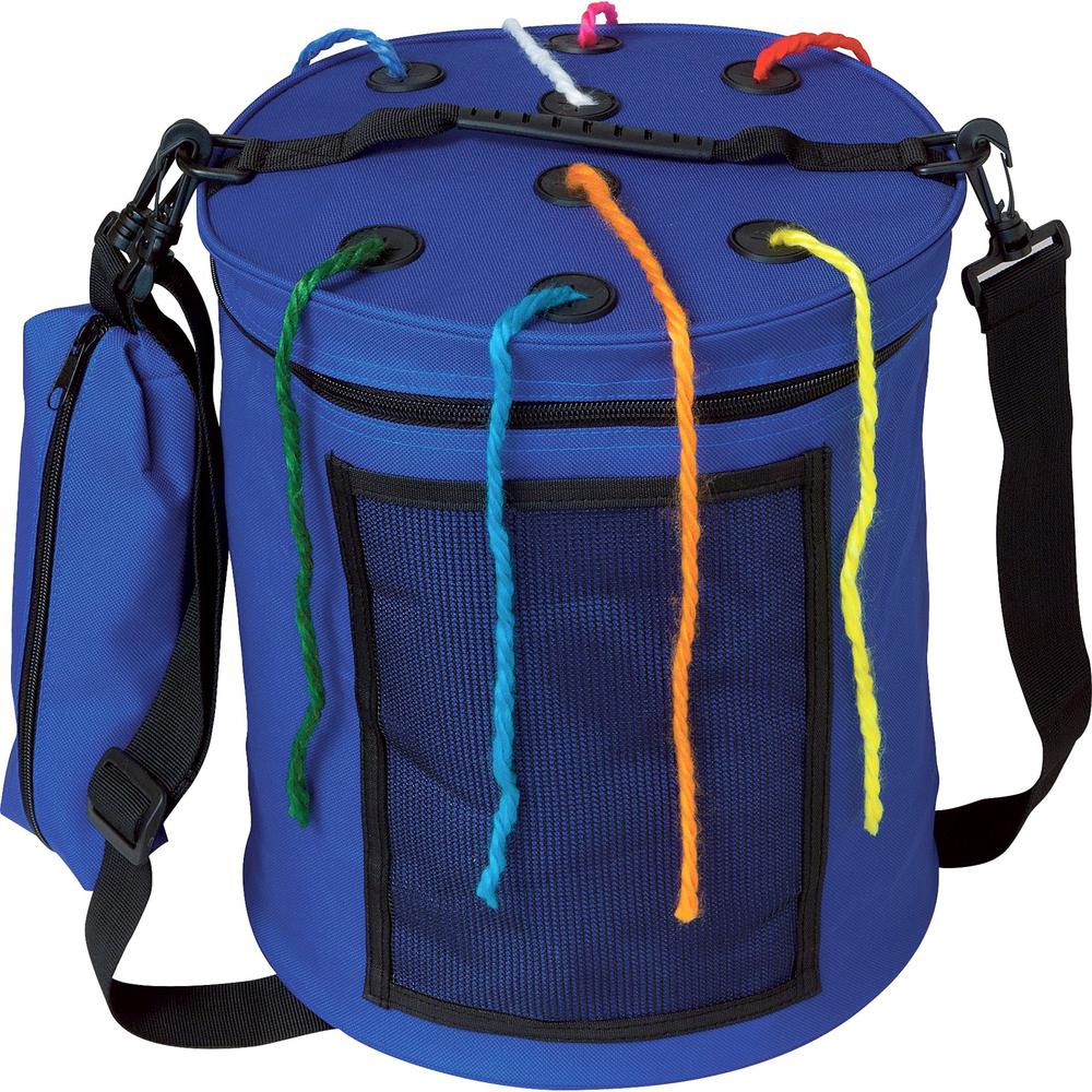 Creativity Street Carrying Case (Tote) Yarn - Blue - Nylon - Carrying Strap - 12" H x 10.5" Diameter. Picture 1