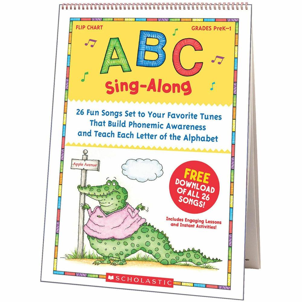 Scholastic ABC Sing-Along Flip Chart - Theme/Subject: Learning - Skill Learning: Alphabet, Phonemic Awareness, Letter Recognition - 1 / Set. Picture 1