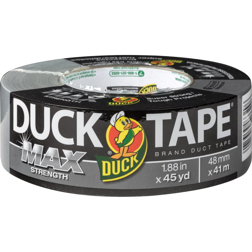 Duck MAX Strength Duct Tape - 45 yd Length x 1.88" Width - Rubber Backing - 1 Each - Gray. Picture 1