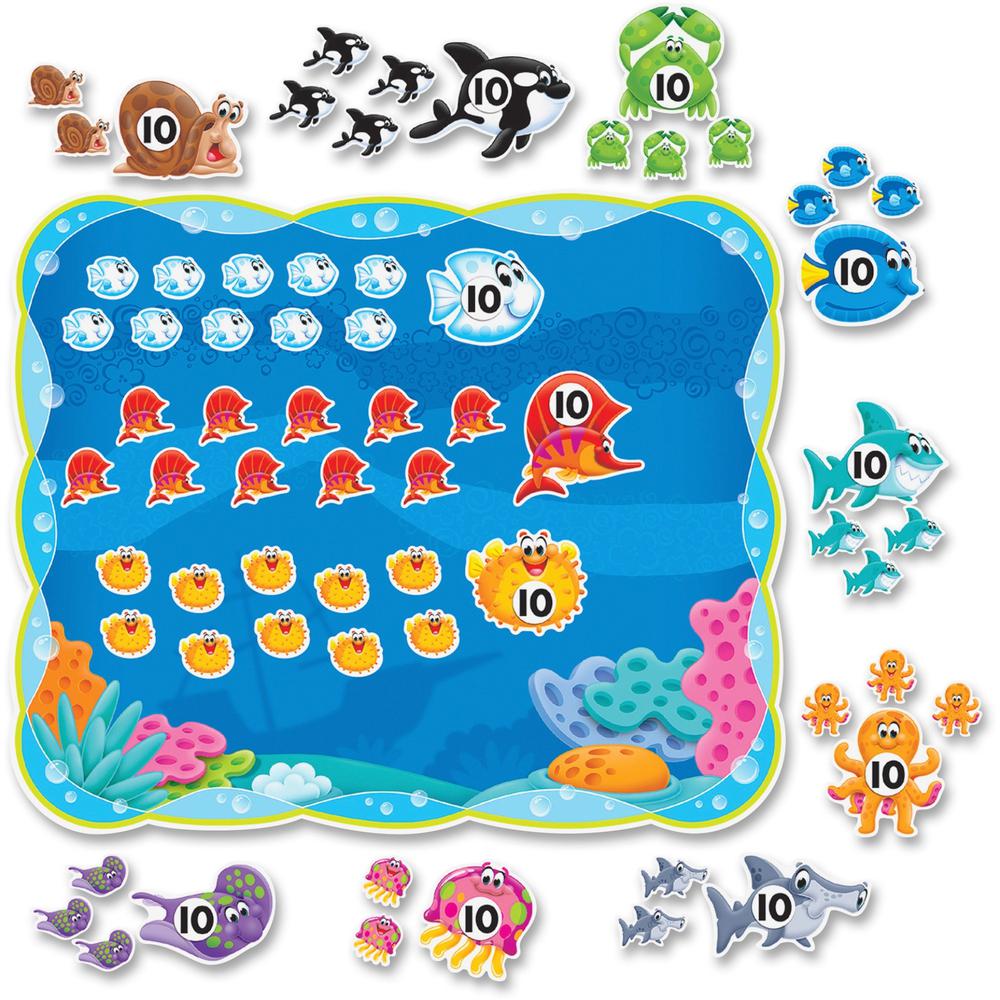 Trend Sea Buddies Collection 0-120 Bulletin Board Set - 25.50" Height x 30.25" Width - 1 Set. Picture 1