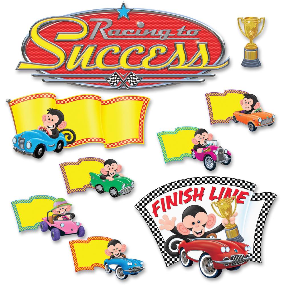 Trend Monkey Racing To Success Bulletin Board Set - 1 Set. Picture 1