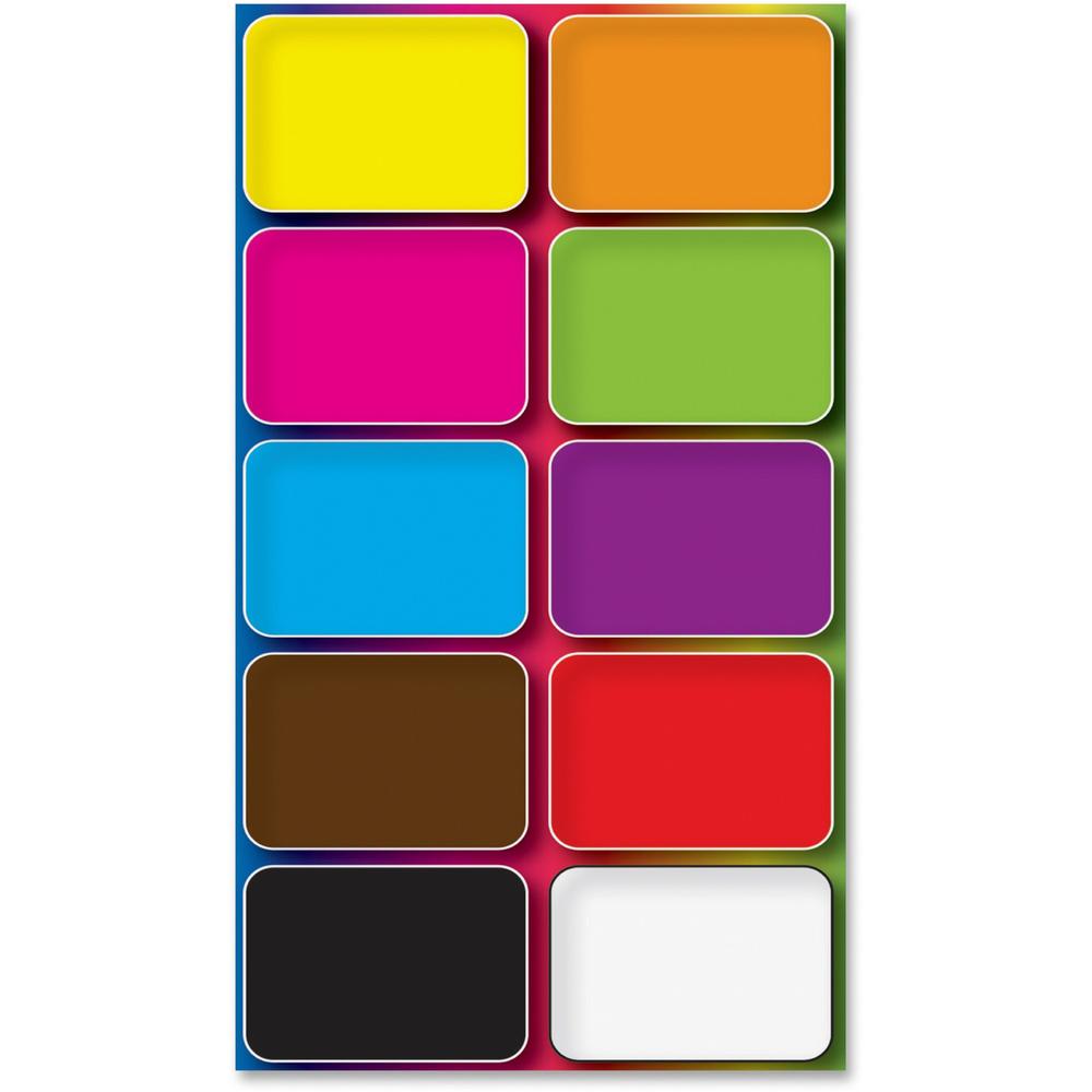 Ashley Colors Design Mini Whiteboard Eraser - 2" Width x 1.50" Length - Lightweight, Comfortable Grip - Multicolor - 10 / Pack. Picture 1