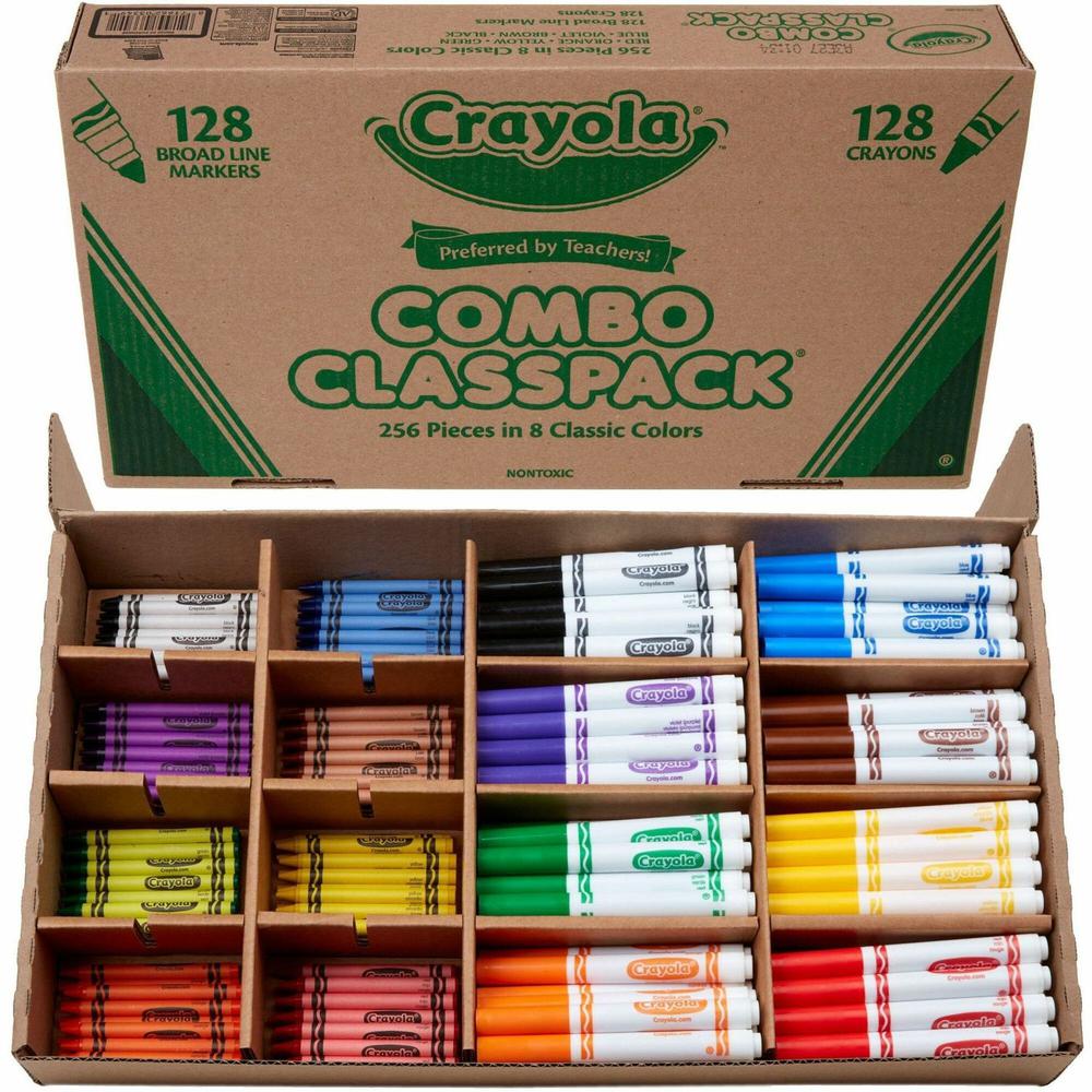 Crayola Crayons/Markers Combo Classpack - Assorted Ink - Assorted Wax ...