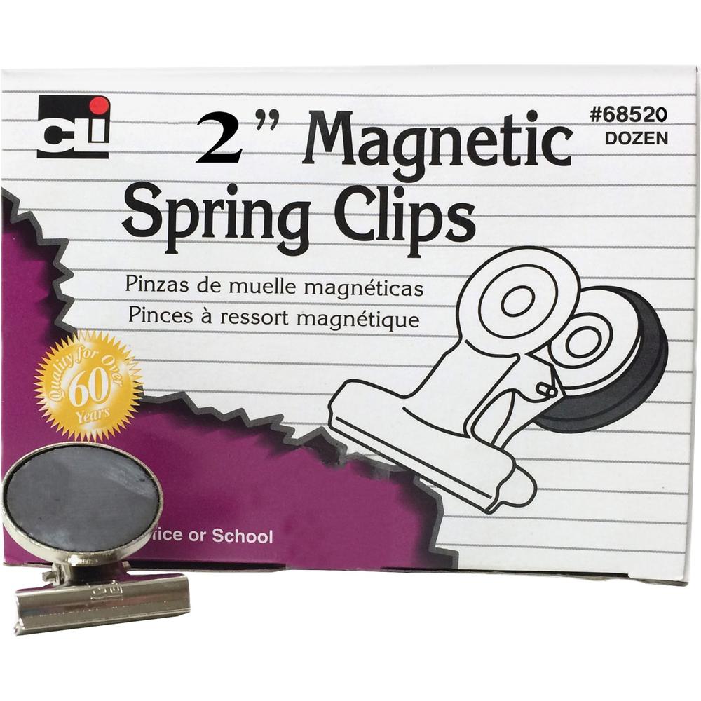 CLI Magnetic Spring Clips - 2" Length - 12 / Box. Picture 1
