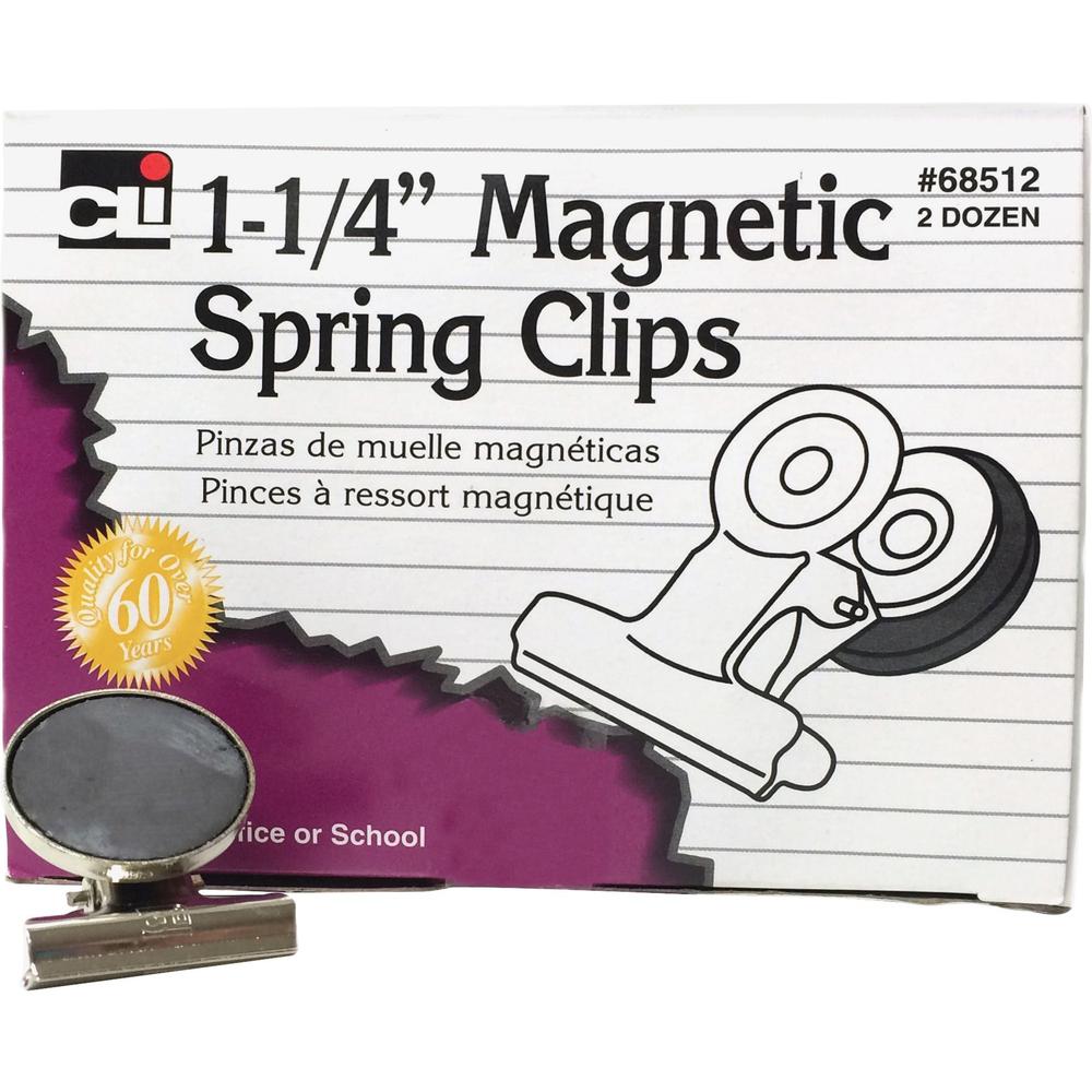 CLI Magnetic Spring Clips - 1.3" Length - 24 / Box. Picture 1