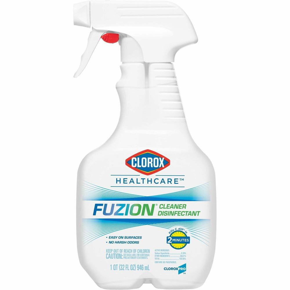 Clorox Fuzion Cleaner Disinfectant - Ready-To-Use - 32 fl oz (1 quart)Bottle - 1 Each - Low Odor, Odor Neutralizer - Translucent. Picture 1