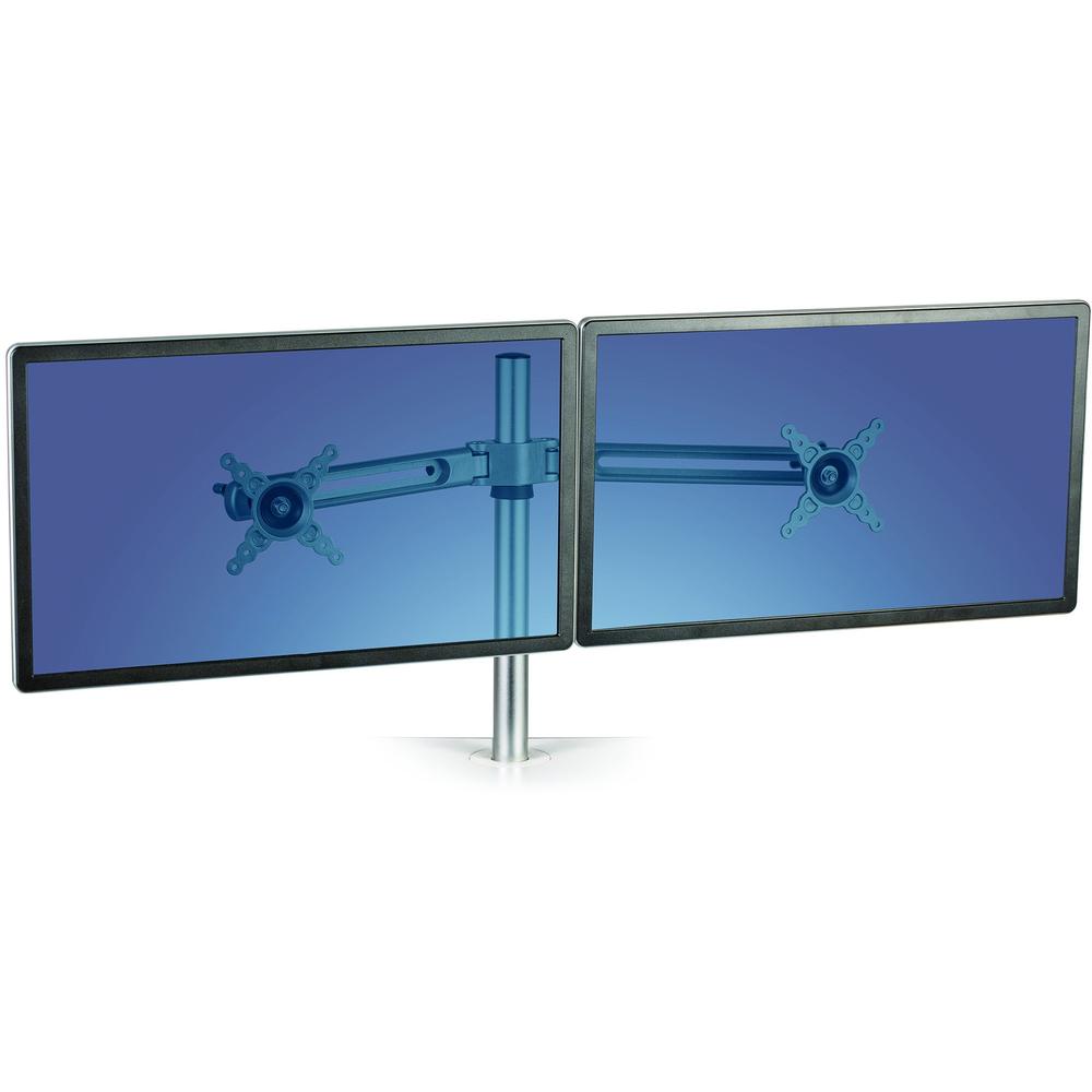 Fellowes Lotus&trade; Dual Monitor Arm Kit - 2 Display(s) Supported - 27" Screen Support - 26 lb Load Capacity - 1 Each. Picture 1