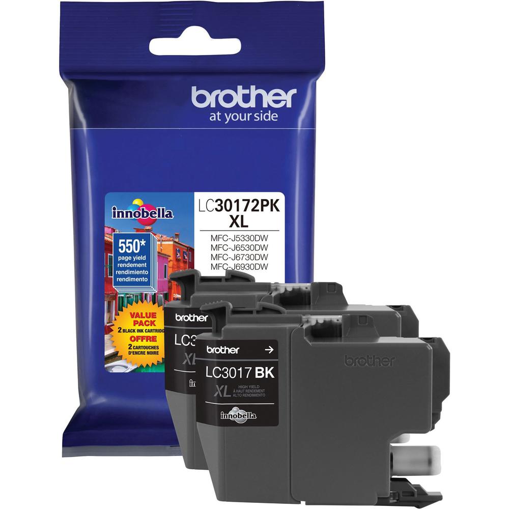 Brother LC30172PK Original Ink Cartridge - Black - Inkjet - High Yield - 550 Pages Black (Per Cartridge) - 2 / Pack. Picture 1
