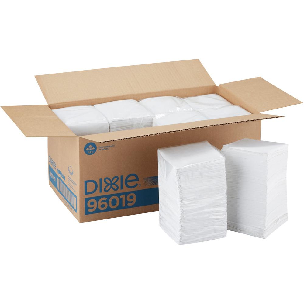 Dixie 1/4-Fold Beverage Napkin - 1 Ply - 9.50" x 9.50" - White - Paper - Soft, Absorbent - For Beverage, Restaurant - 500 Per Pack - 8 / Carton. The main picture.