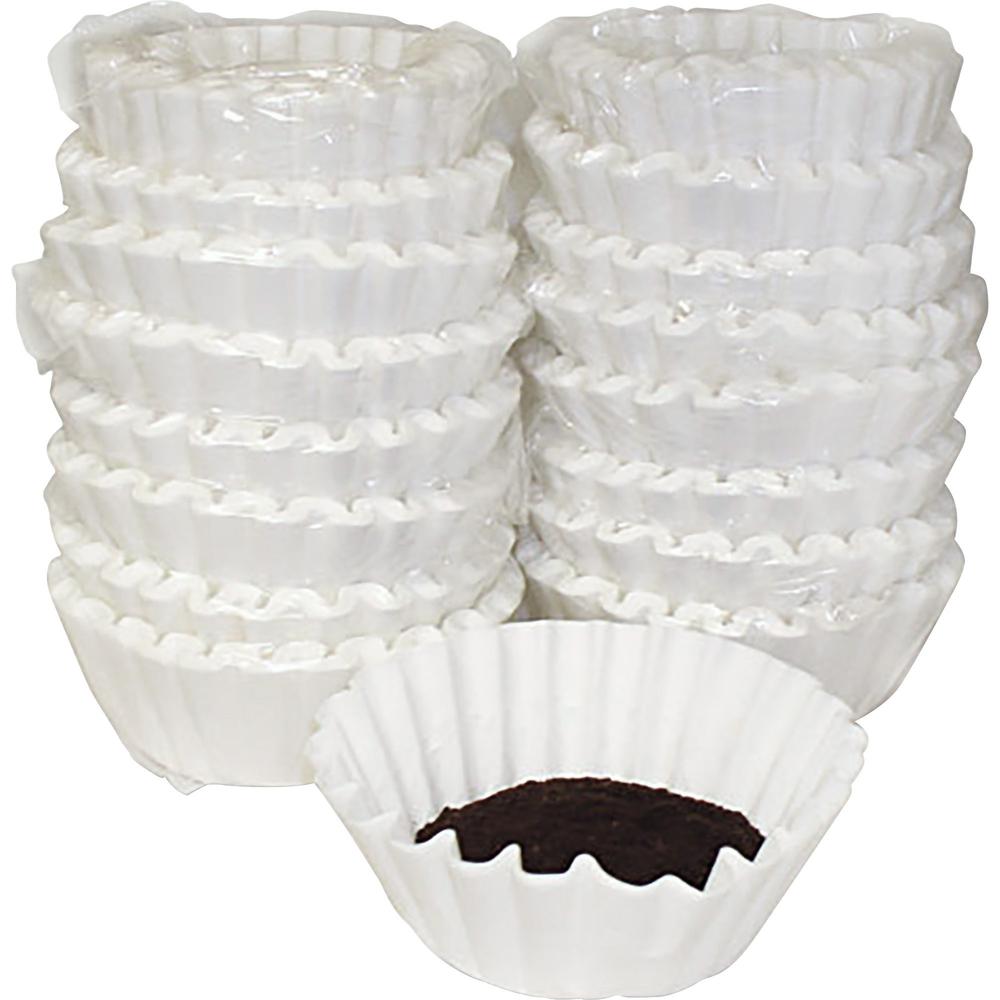 Melitta Basket-style Coffeemaker Coffee Filters - Heavyweight, Tear Resistant, Disposable, Compostable - 800 / Carton - White. The main picture.
