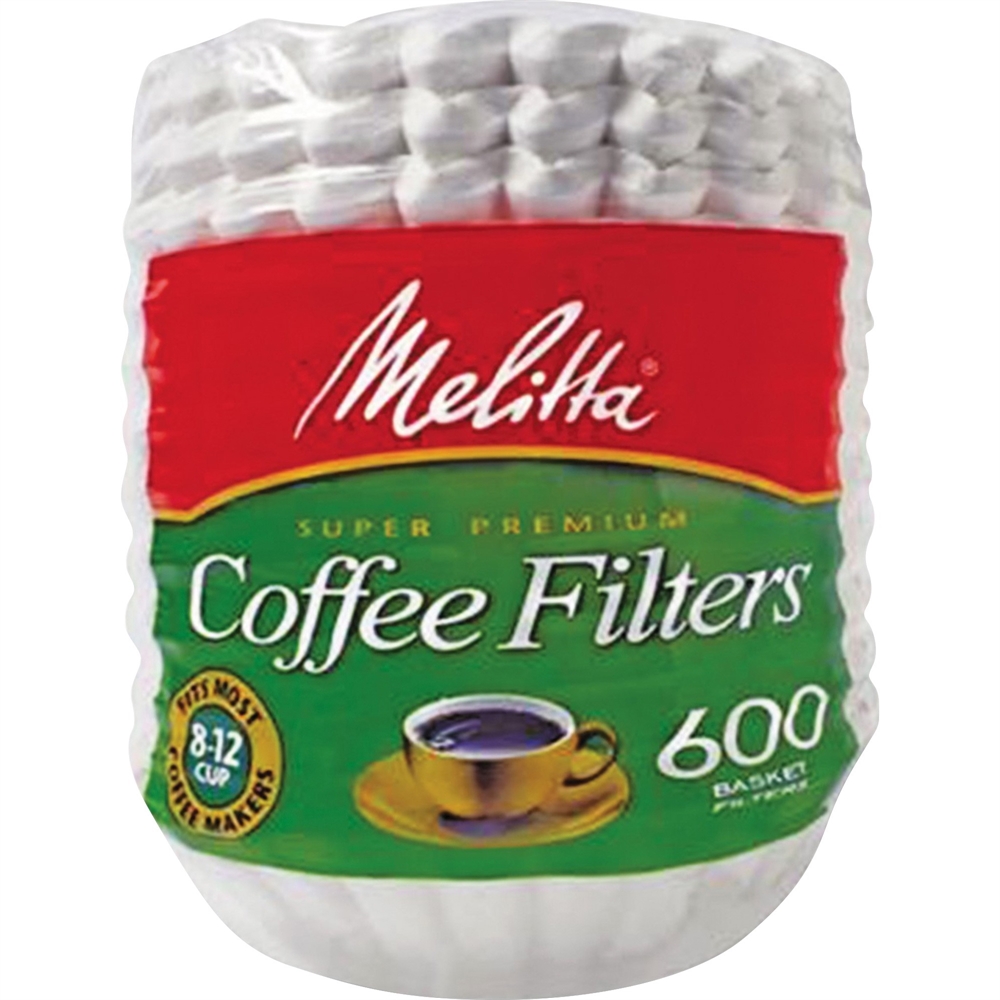 Melitta Super Premium Basket-style Coffee Filter - Heavyweight, Tear Resistant, Disposable - 600 / Pack - White. Picture 1