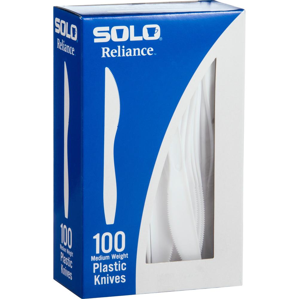Solo Cup Reliance Medium Weight Boxed Knives - 1000/Carton - Knife - 1 x Knife - Breakroom - Disposable - Plastic - White. Picture 1