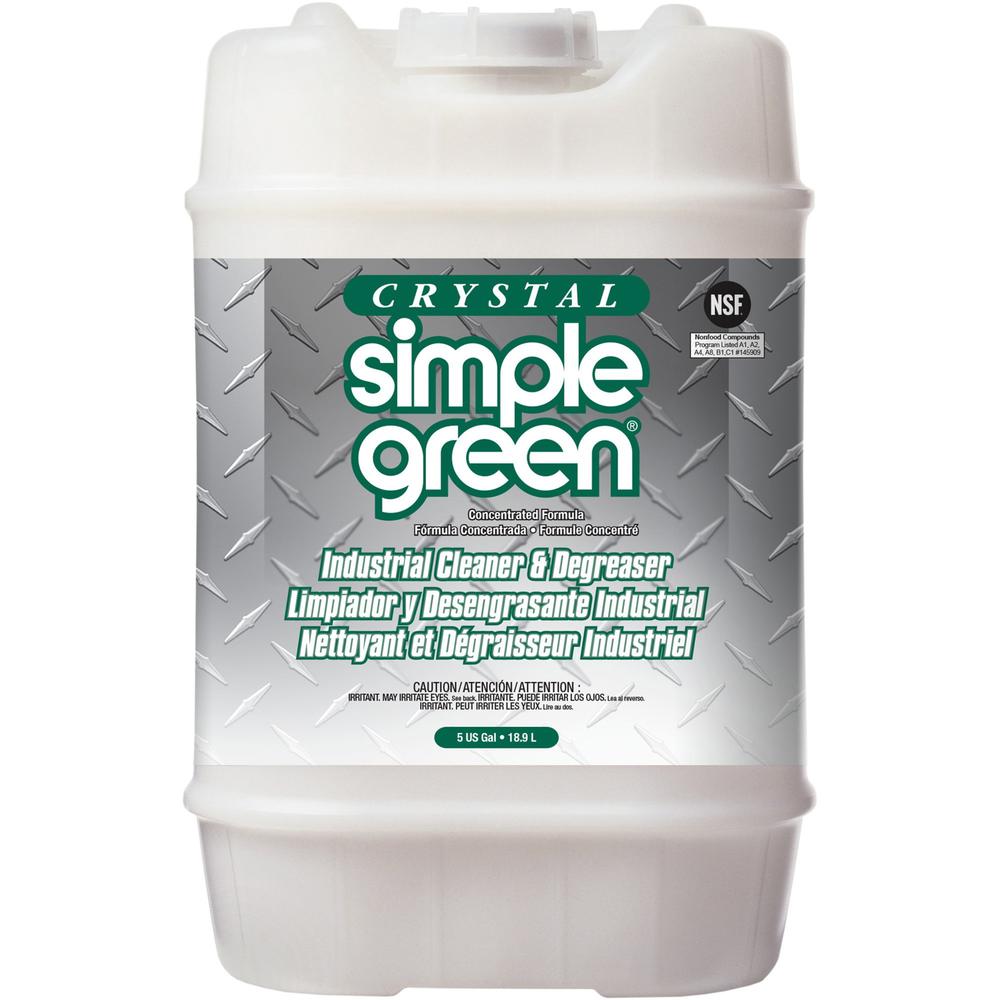 Simple Green Crystal Industrial Cleaner/Degreaser - 640 fl oz (20 quart) - 1 Each - Clear. Picture 1