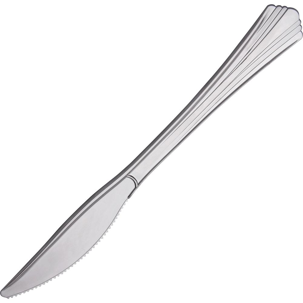 Reflections Plastic Knife - 15 / Pack - 15/Carton - Knife - 1 x Knife - Breakroom - Disposable - Silver. Picture 1