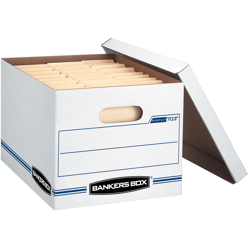 Bankers Box STOR/FILE File Storage Box - External Dimensions: 12.5" Width x 16.3" Depth x 10.5"Height - Media Size Supported: Legal, Letter - Lift-off Closure - Basic Duty - Stackable - Corrugated - W. The main picture.