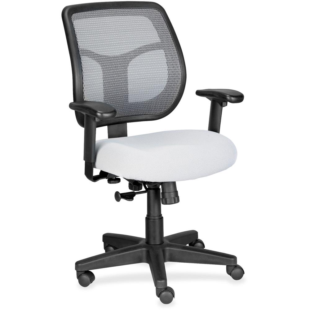 Eurotech Apollo Mid-back - Silver Vinyl, Fabric Seat - Mid Back - 5-star Base - 1 Each. Picture 1